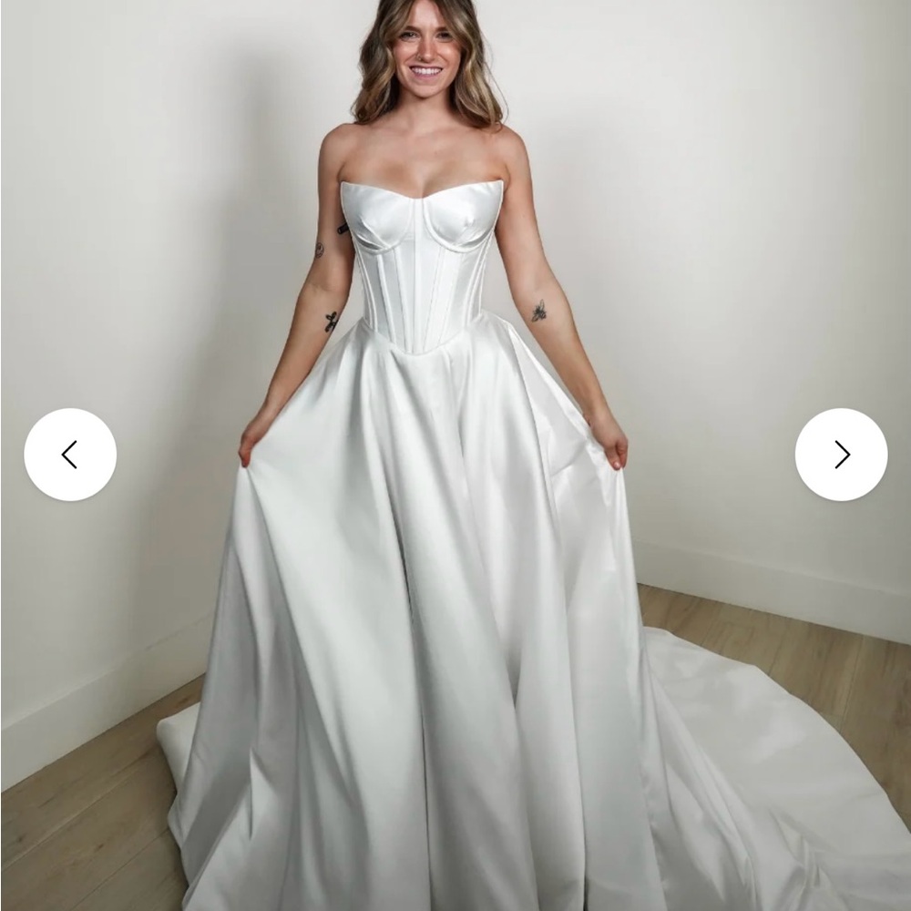 Mia Solano White Strapless Wedding Dress